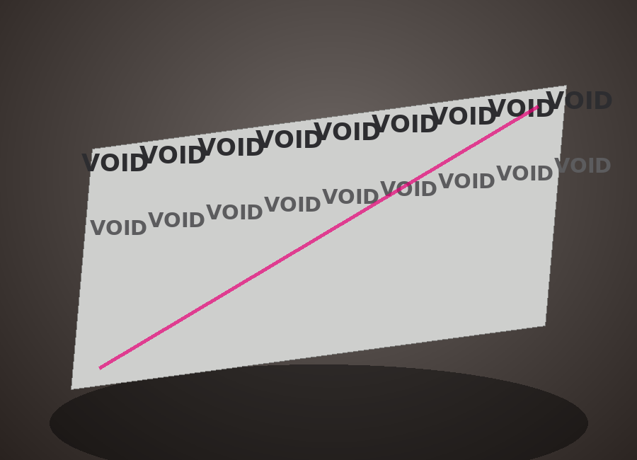Silver tamper evident style security label with repeated VOID text